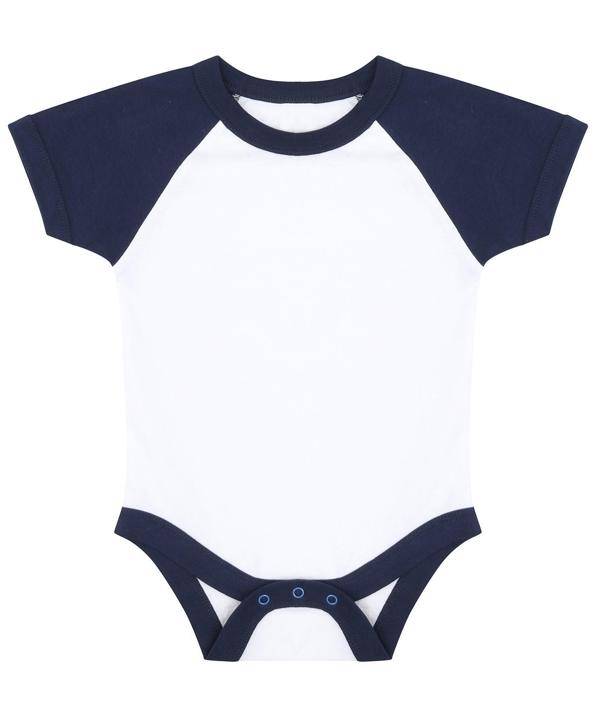 Essential Short-Sleeved Baseball Bodysuit White/Navy Size 3