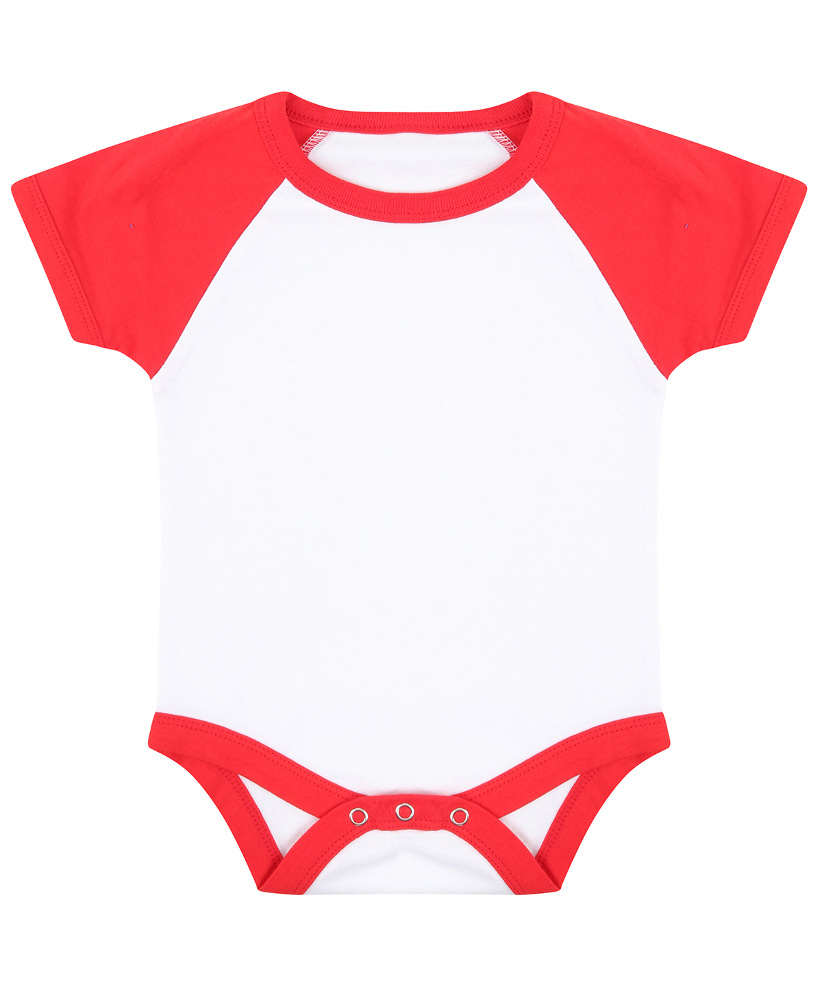 Essential Short-Sleeved Baseball Bodysuit White/Red Size 612