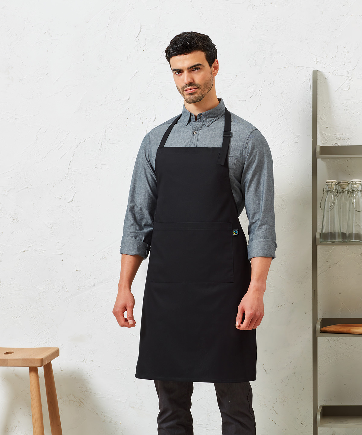 Picture of Cotton bib apron, organic and Fairtrade certified