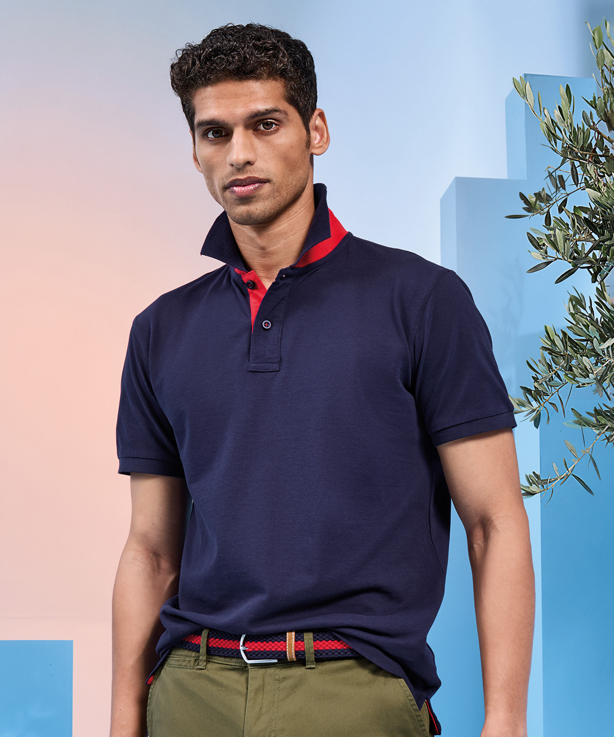 Men’s classic fit contrast polo Men’s classic fit contrast polo