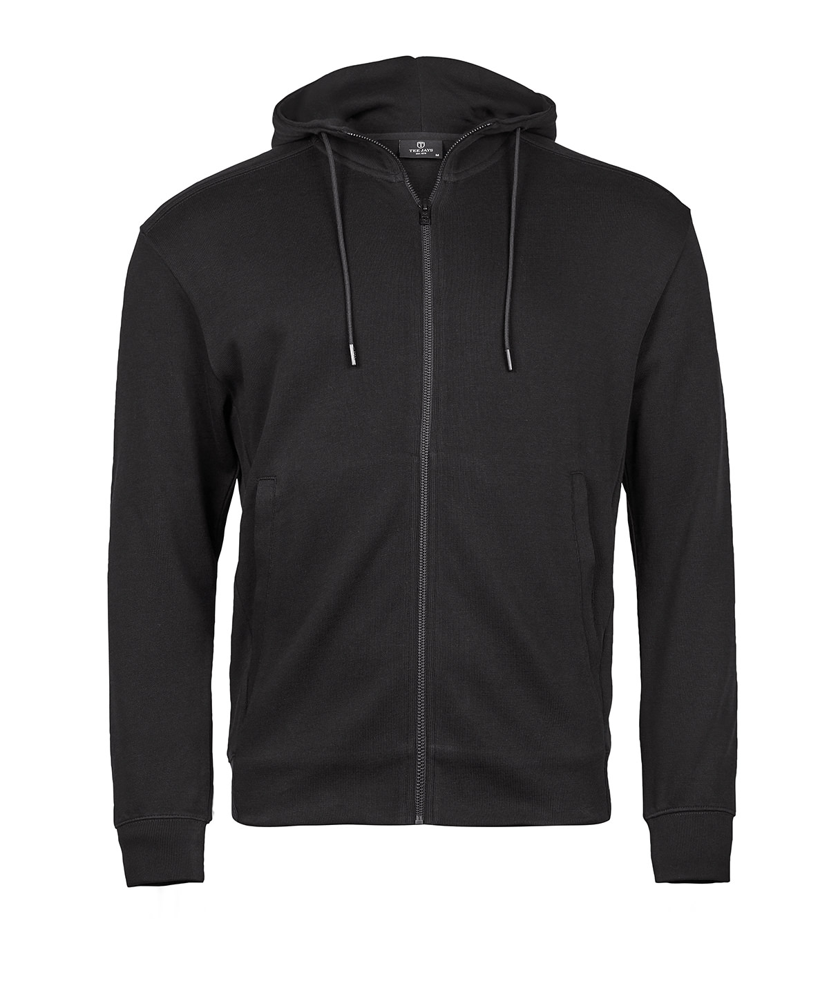 Tee Jays Ribbed interlock hooded full-zip (5508) BLAC 2XL