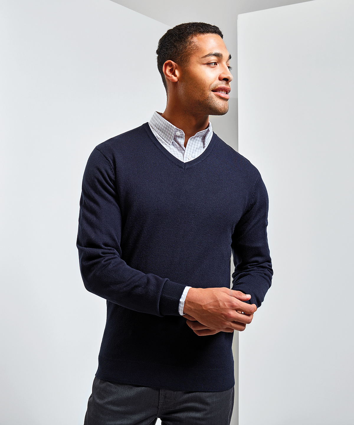 Picture of 'Essential' acrylic v-neck sweater