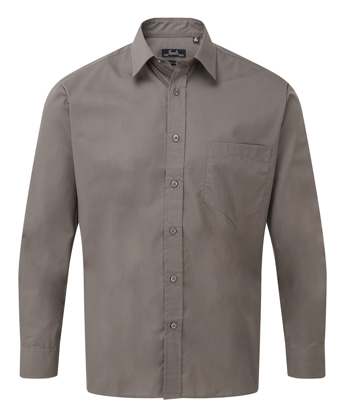 Long sleeve poplin shirt, front