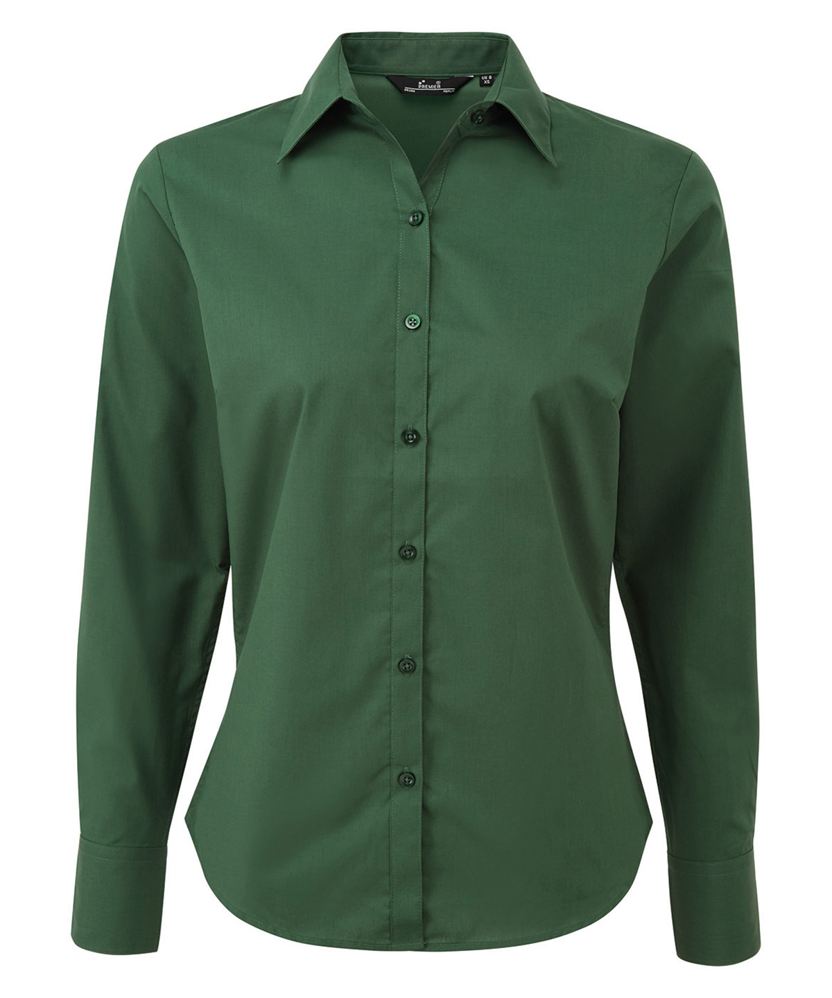 Women's poplin long sleeve blouse, front