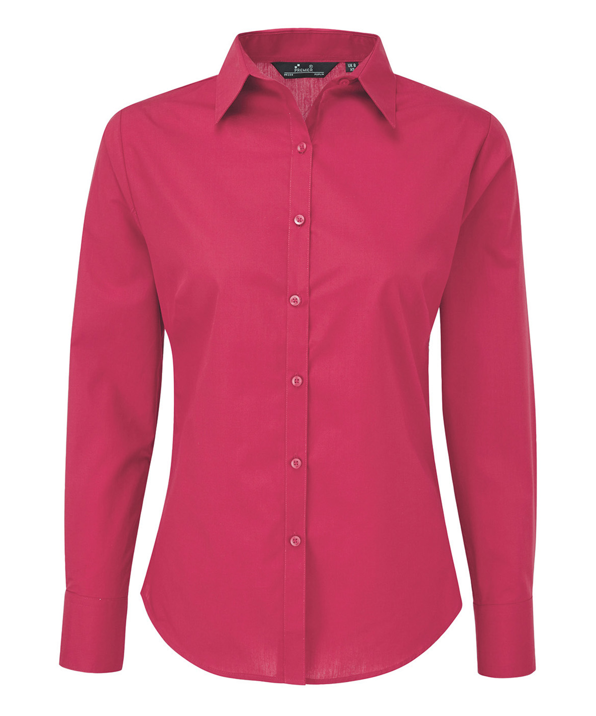 Women's poplin long sleeve blouse, front