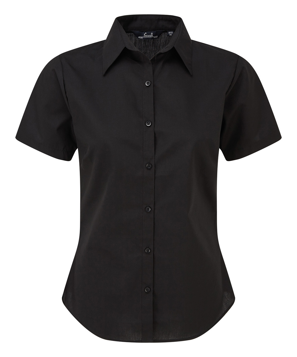 Women's short sleeve poplin blouse, front