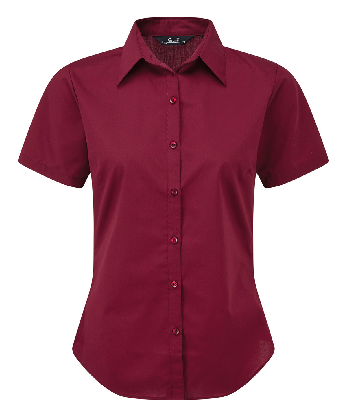Women's short sleeve poplin blouse, front