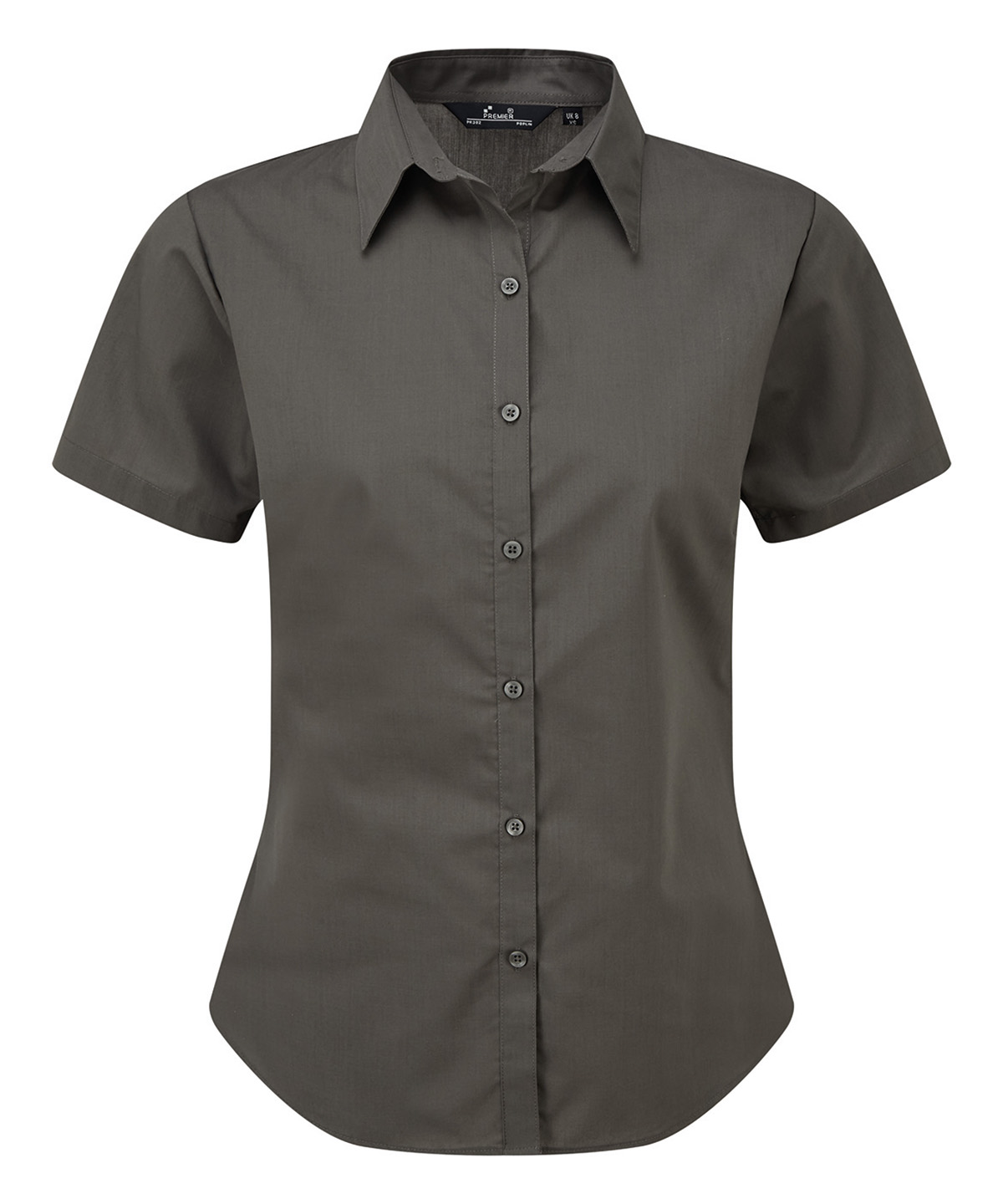 Women's short sleeve poplin blouse, front