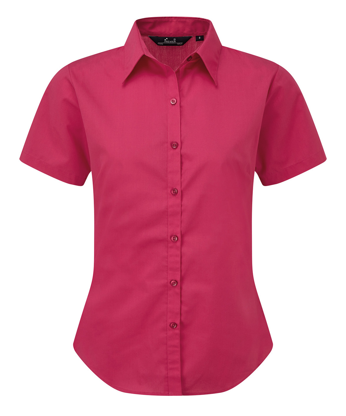 Women's short sleeve poplin blouse, front
