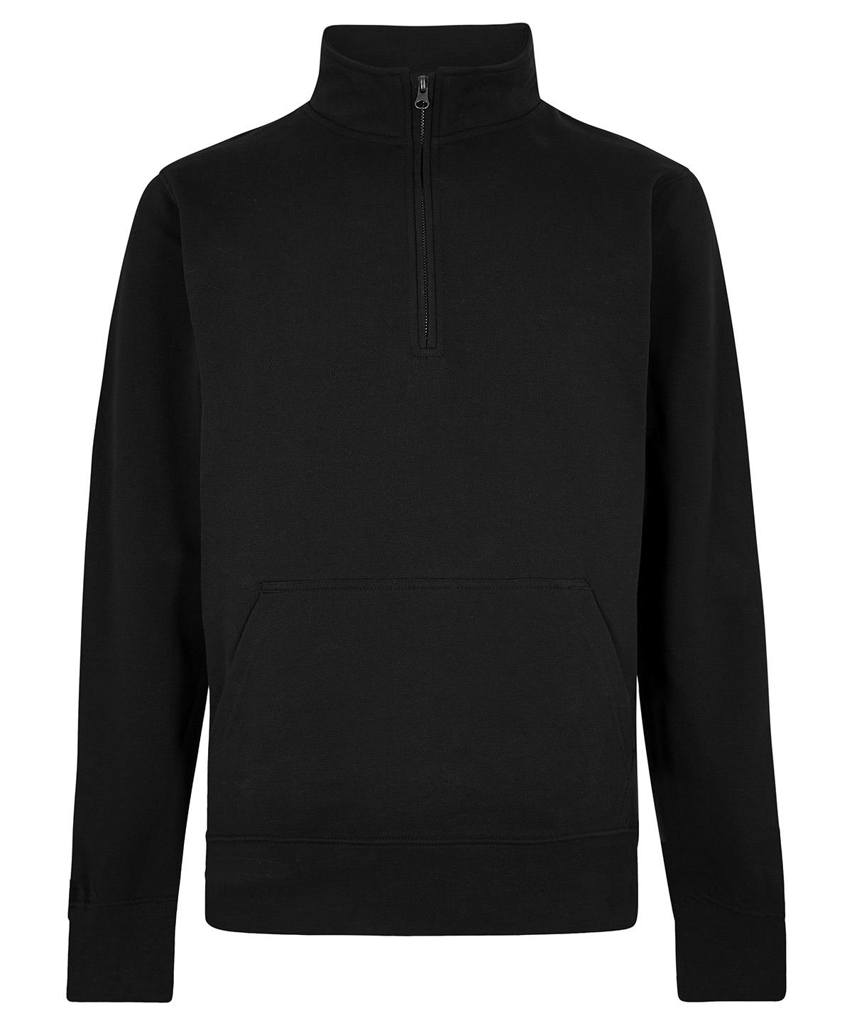 Kustom Kit Regular fit 1/4-zip piqué sweatshirt BLAC M