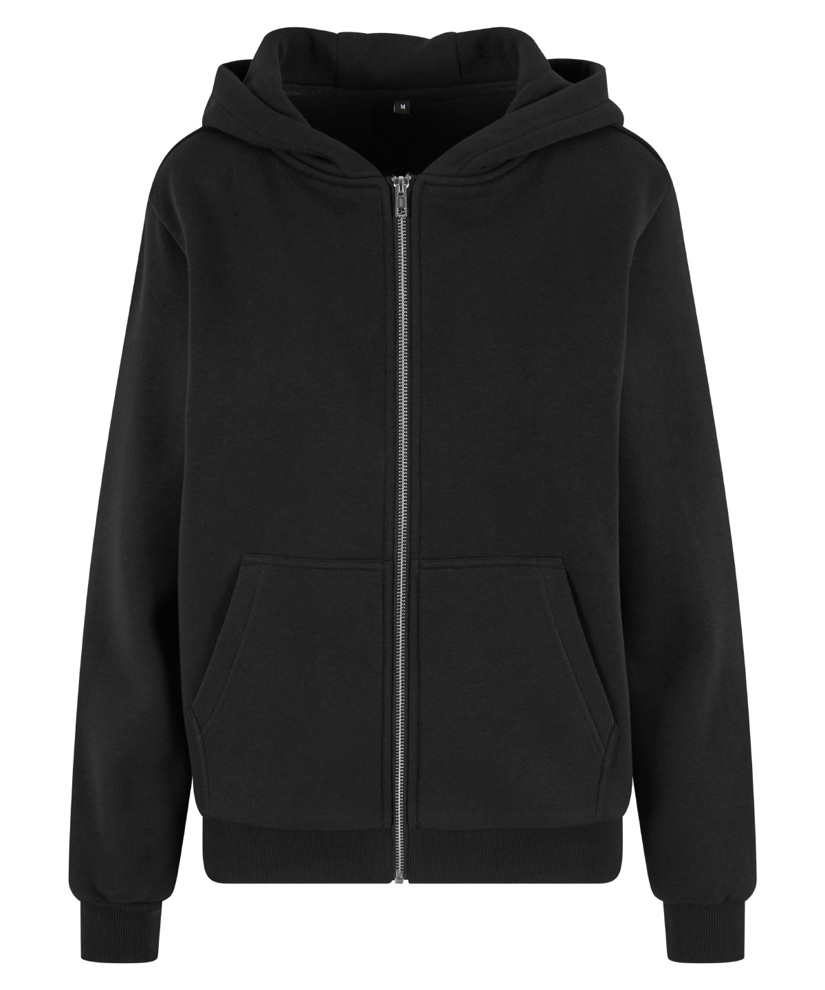 Build Your Brand Women’s fluffy zip hoodie BLAC L