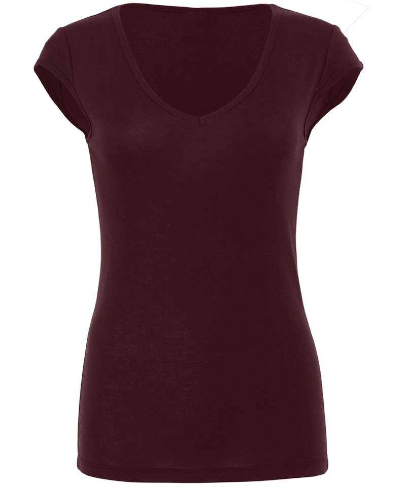 Picture of Sheer mini rib v-neck t-shirt