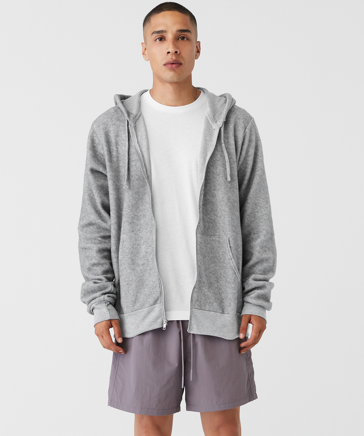 Unisex sueded fleece full-zip hoodie