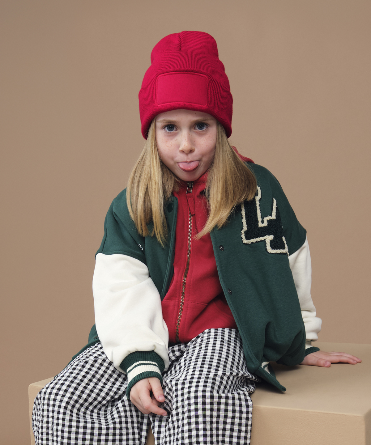 Kids original patch beanie B445B
