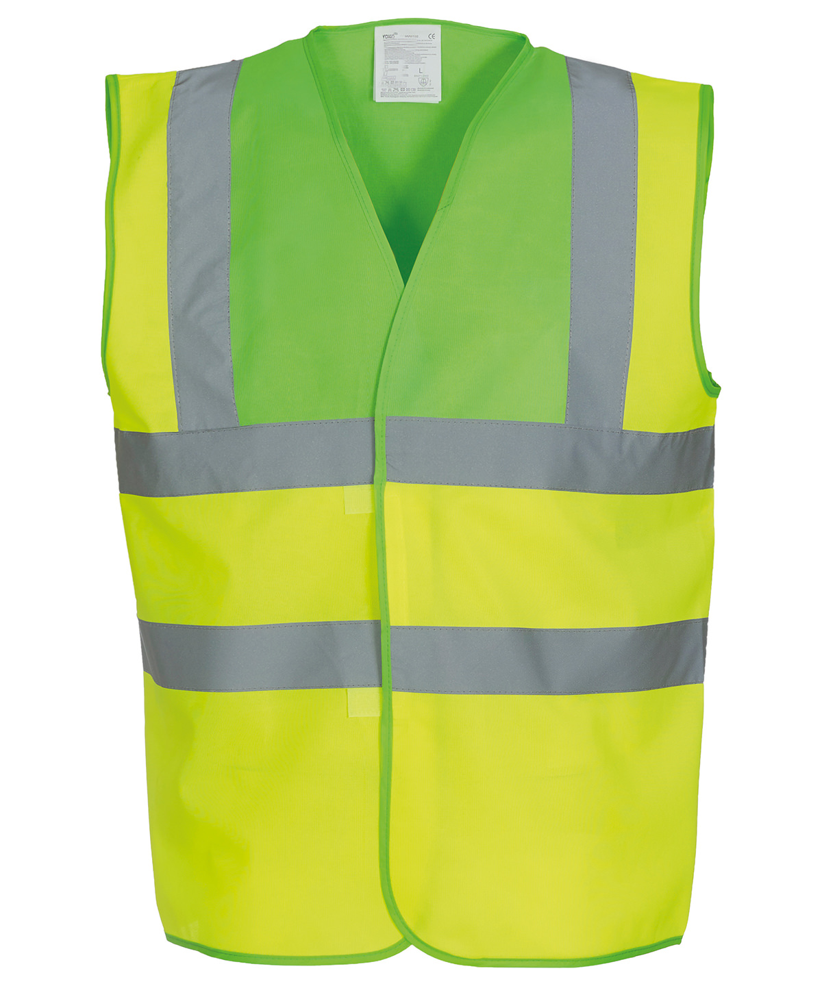 Hi-Vis 2-Band-And-Braces Waistcoat (Hvw100) Lime Yoke/Yellow Size 2XLarge