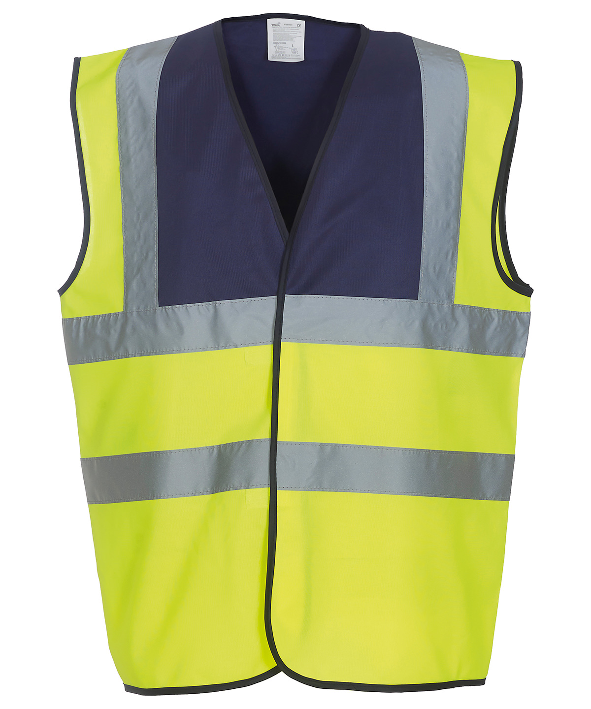 Hi-Vis 2-Band-And-Braces Waistcoat (Hvw100) Navy Yoke/Yellow Size 2XLarge