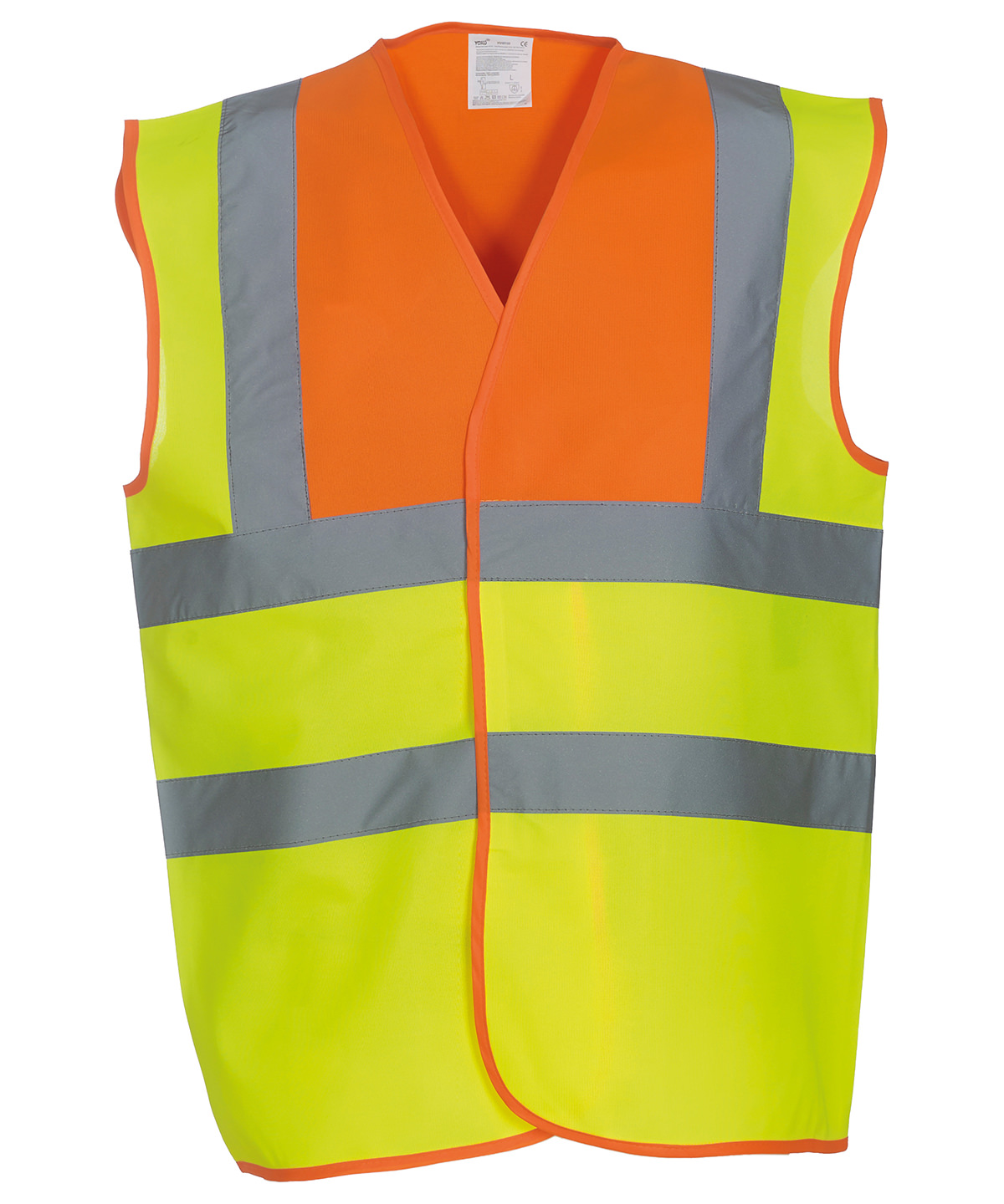 Hi-Vis 2-Band-And-Braces Waistcoat (Hvw100) Orange Yoke/Yellow Size XLarge