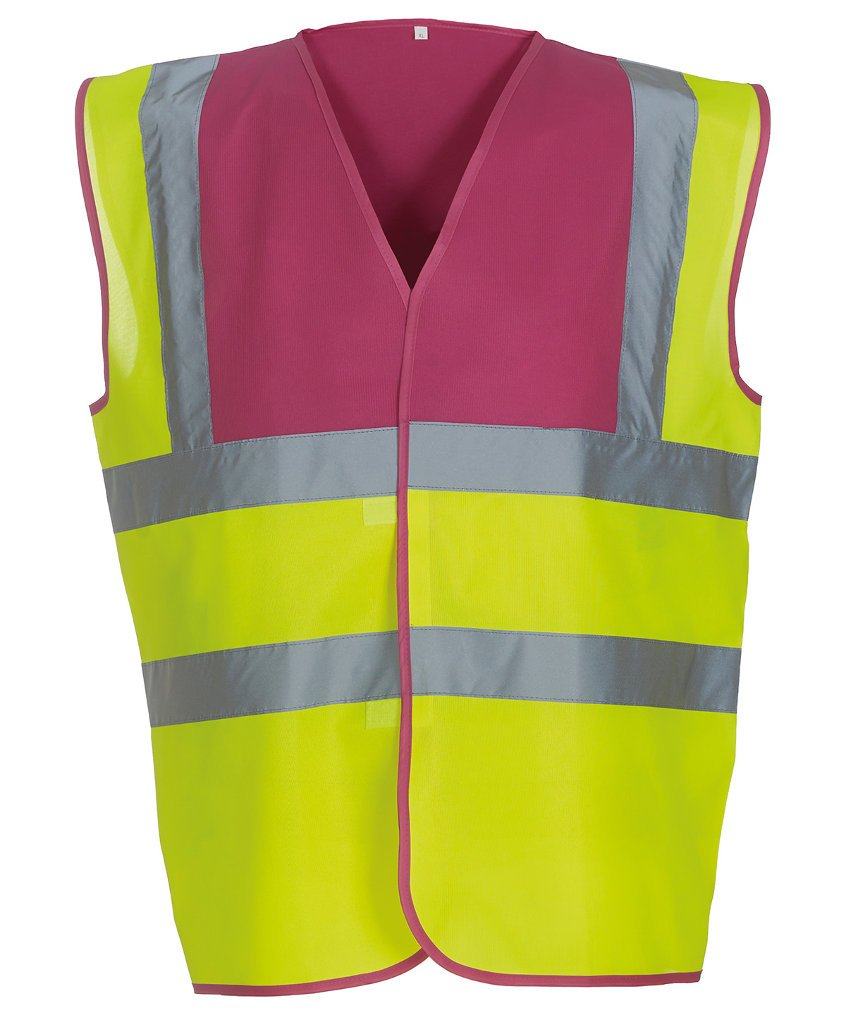 Hi-Vis 2-Band-And-Braces Waistcoat (Hvw100) Raspberry Yoke/Yellow Size 2XLarge