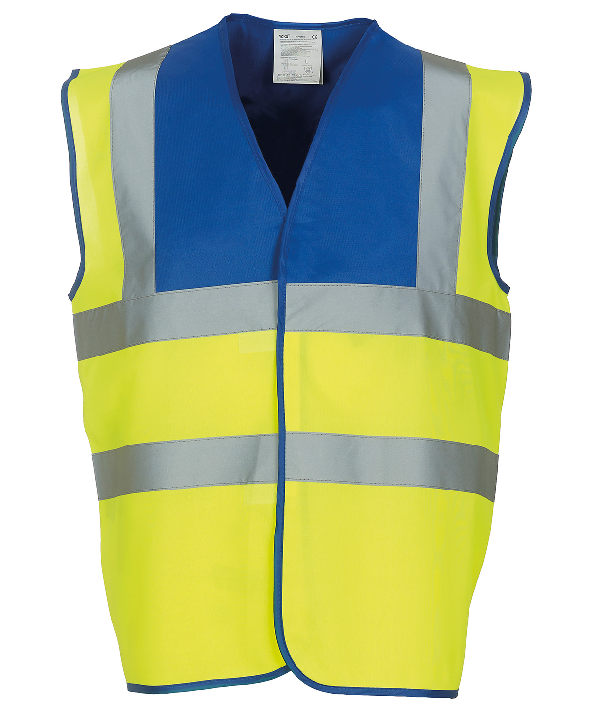 Hi-Vis 2-Band-And-Braces Waistcoat (Hvw100) Royal Yoke/Yellow Size XLarge