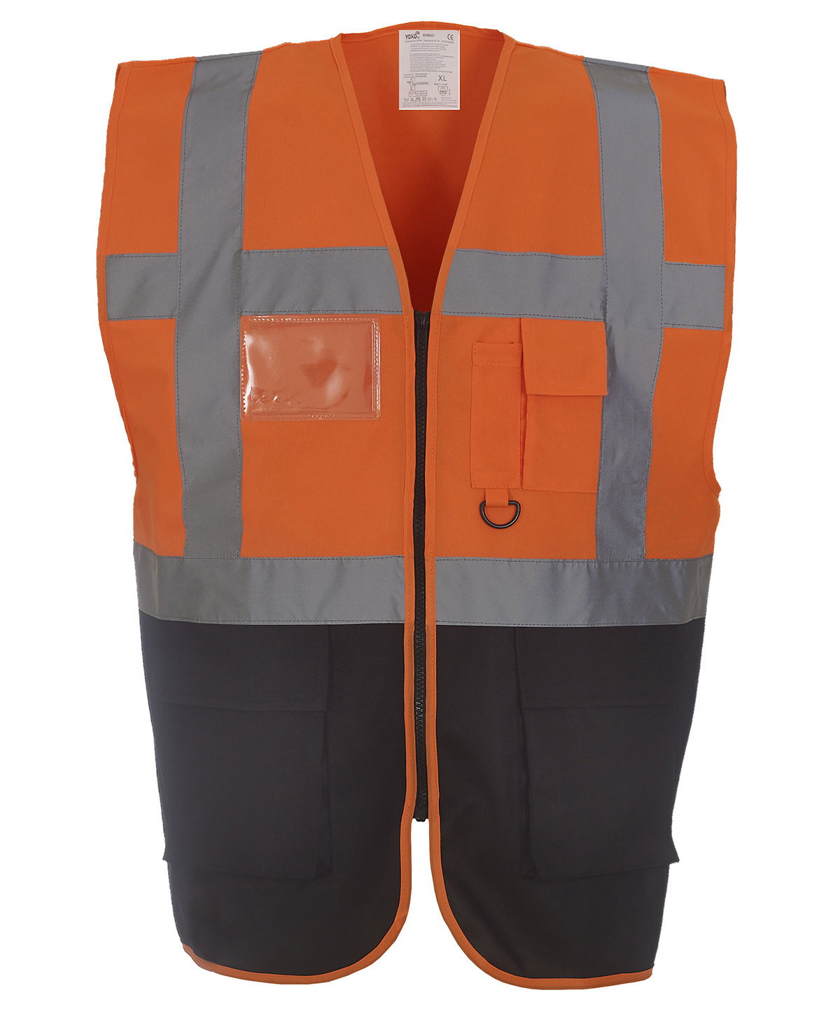 Multifunctional Executive Hi-Vis Waistcoat (Hvw801) Orange/Black Size 2XLarge