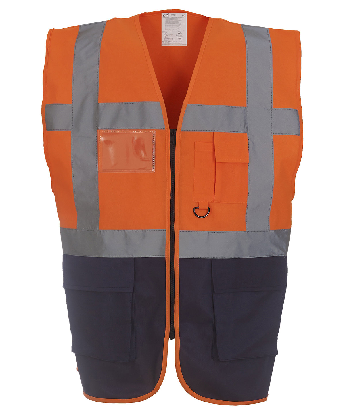 Multifunctional Executive Hi-Vis Waistcoat (Hvw801) Orange/Navy Size 2XLarge