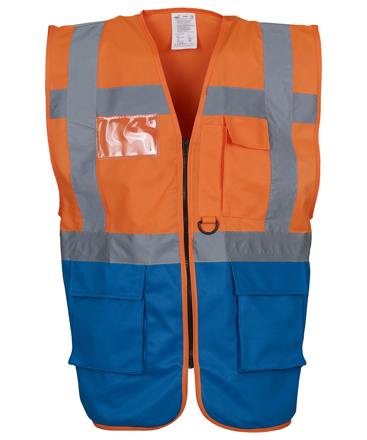 Multifunctional Executive Hi-Vis Waistcoat (Hvw801) Orange/Royal Blue Size 3XLarge