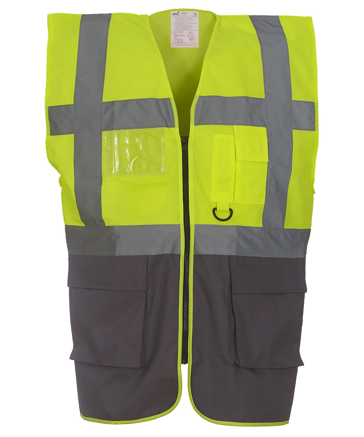 Multifunctional Executive Hi-Vis Waistcoat (Hvw801) Yellow/Grey Size Small