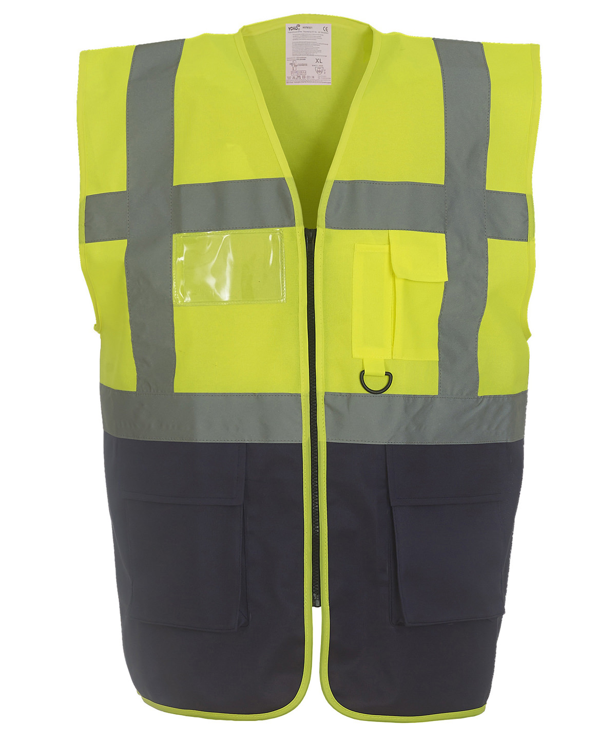 Multifunctional Executive Hi-Vis Waistcoat (Hvw801) Yellow/Navy Size XLarge