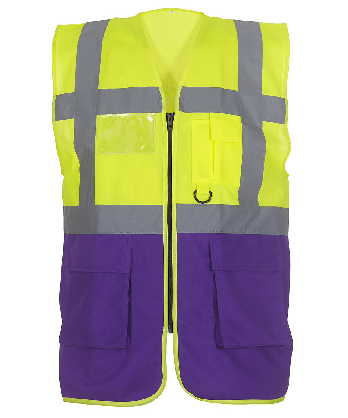 Multifunctional Executive Hi-Vis Waistcoat (Hvw801) Yellow/Purple Size 2XLarge