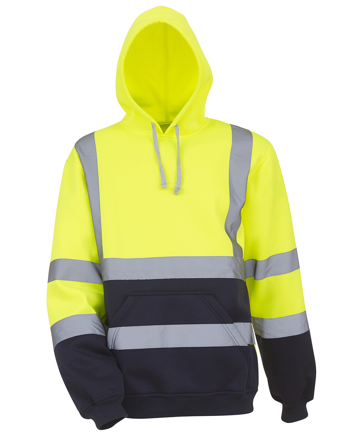 Hi-Vis Pull-Over Hoodie (Hvk05) Yellow/Navy Size 2XLarge