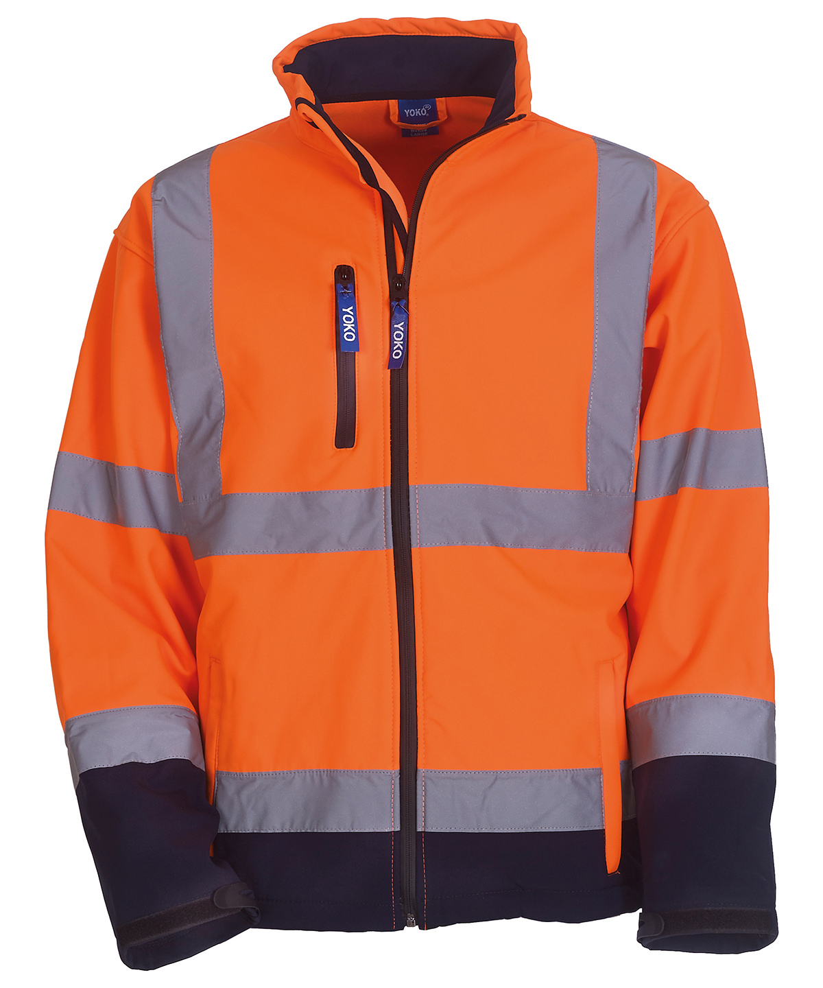 Hi-Vis Softshell Jacket (Hvk09) Orange/Navy Size 2XLarge