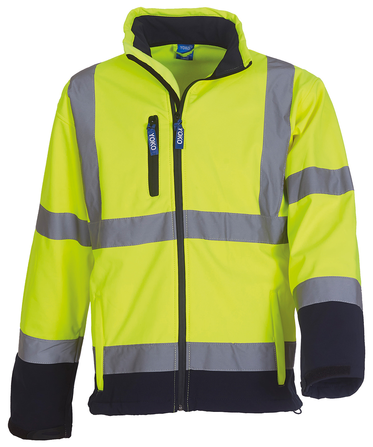 Hi-Vis Softshell Jacket (Hvk09) Yellow/Navy Size 2XLarge
