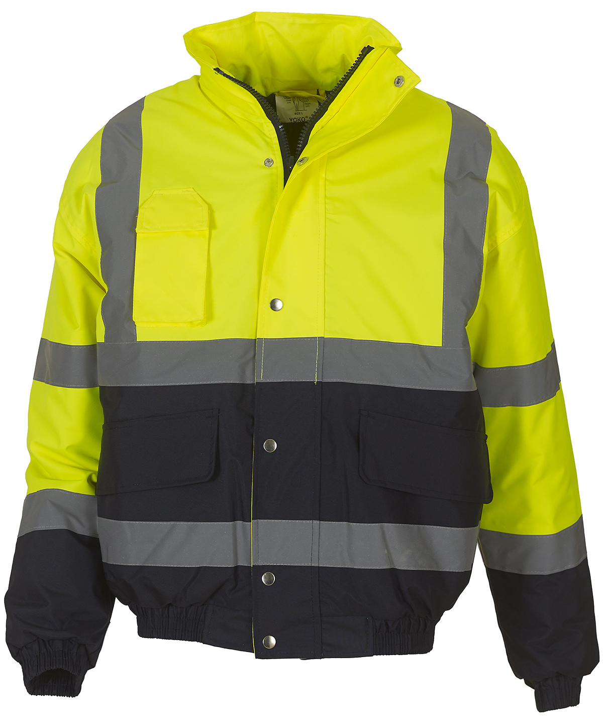 Hi-Vis Two-Tone Bomber Jacket (Hvp218) Yellow/Navy Size 2XLarge