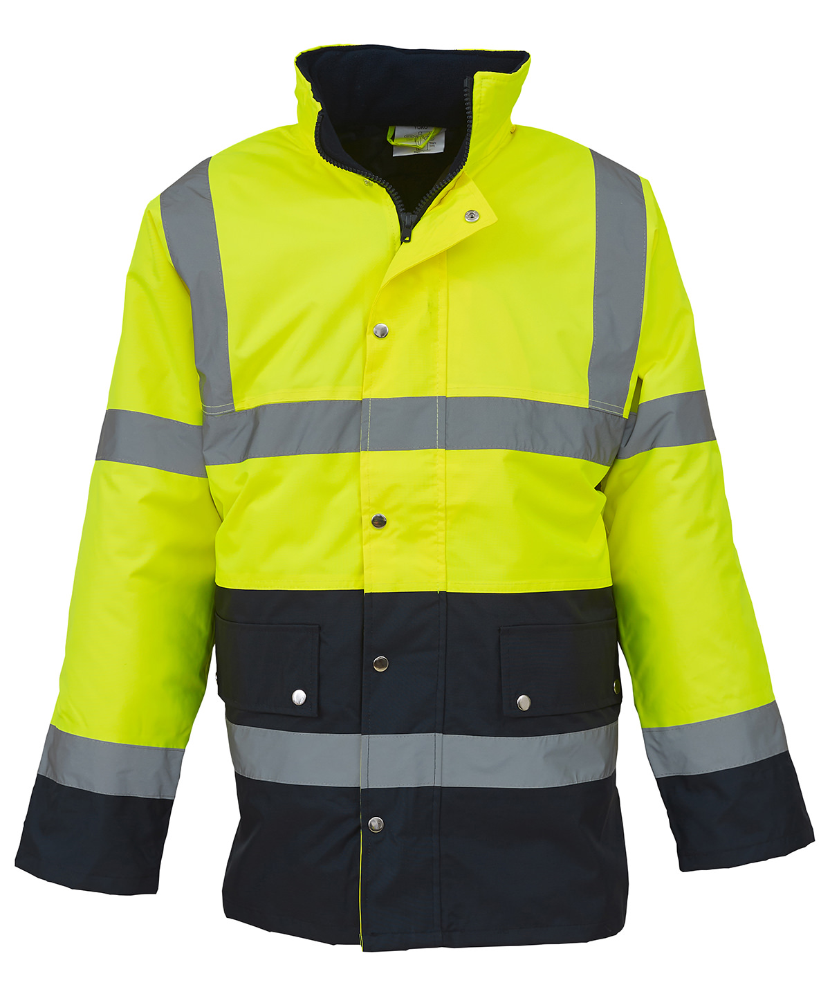 Hi-Vis Two-Tone Motorway Jacket (Hvp302) Yellow/Navy Size Large