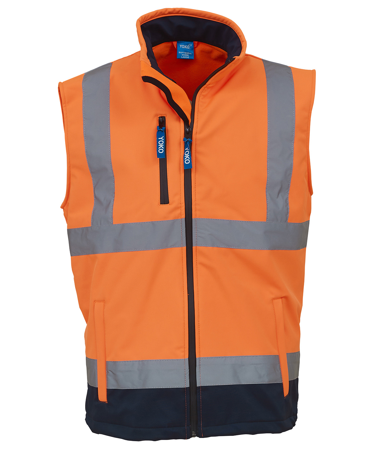 Hi-Vis Softshell Gilet (Hv006) Orange/Navy Size 2XLarge