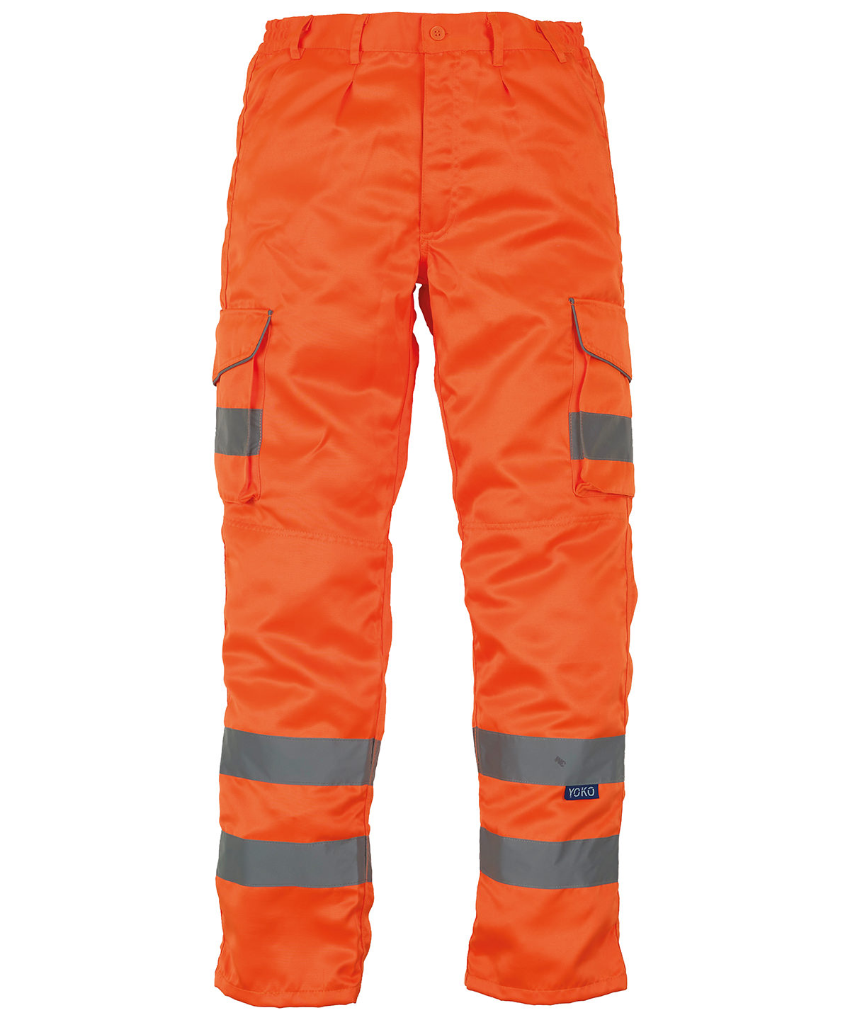 Hi-Vis Polycotton Cargo Trousers With Kneepad Pockets (Hv018T/3M) Orange Size 44Large
