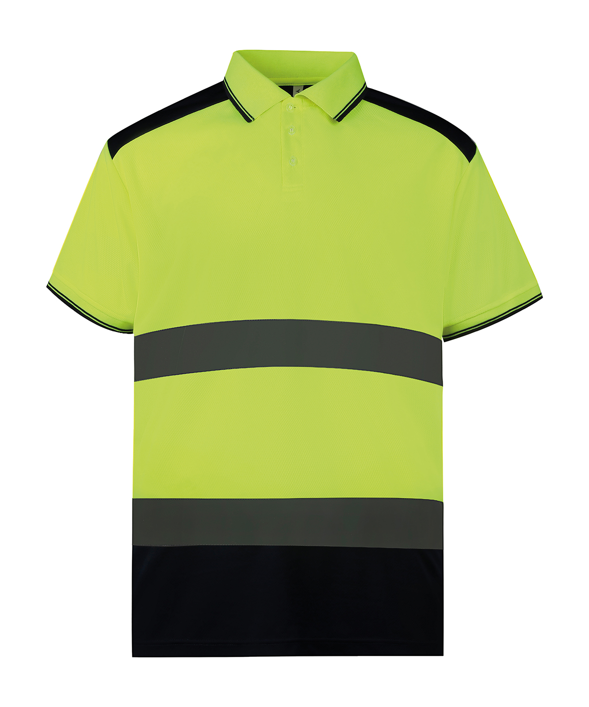 Hi-Vis Two-Tone Polo Shirt (Hvj220) Yellow/Navy Size Large