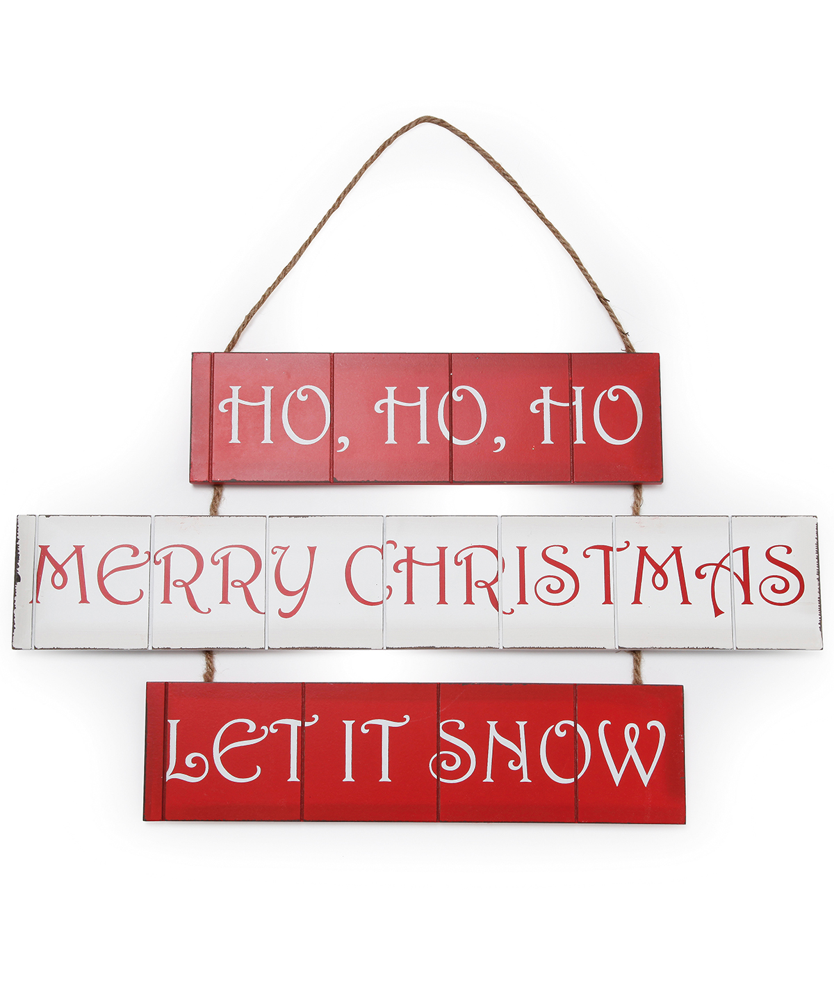 Ho ho ho/Merry Christmas/Let it snow triple hanging sign