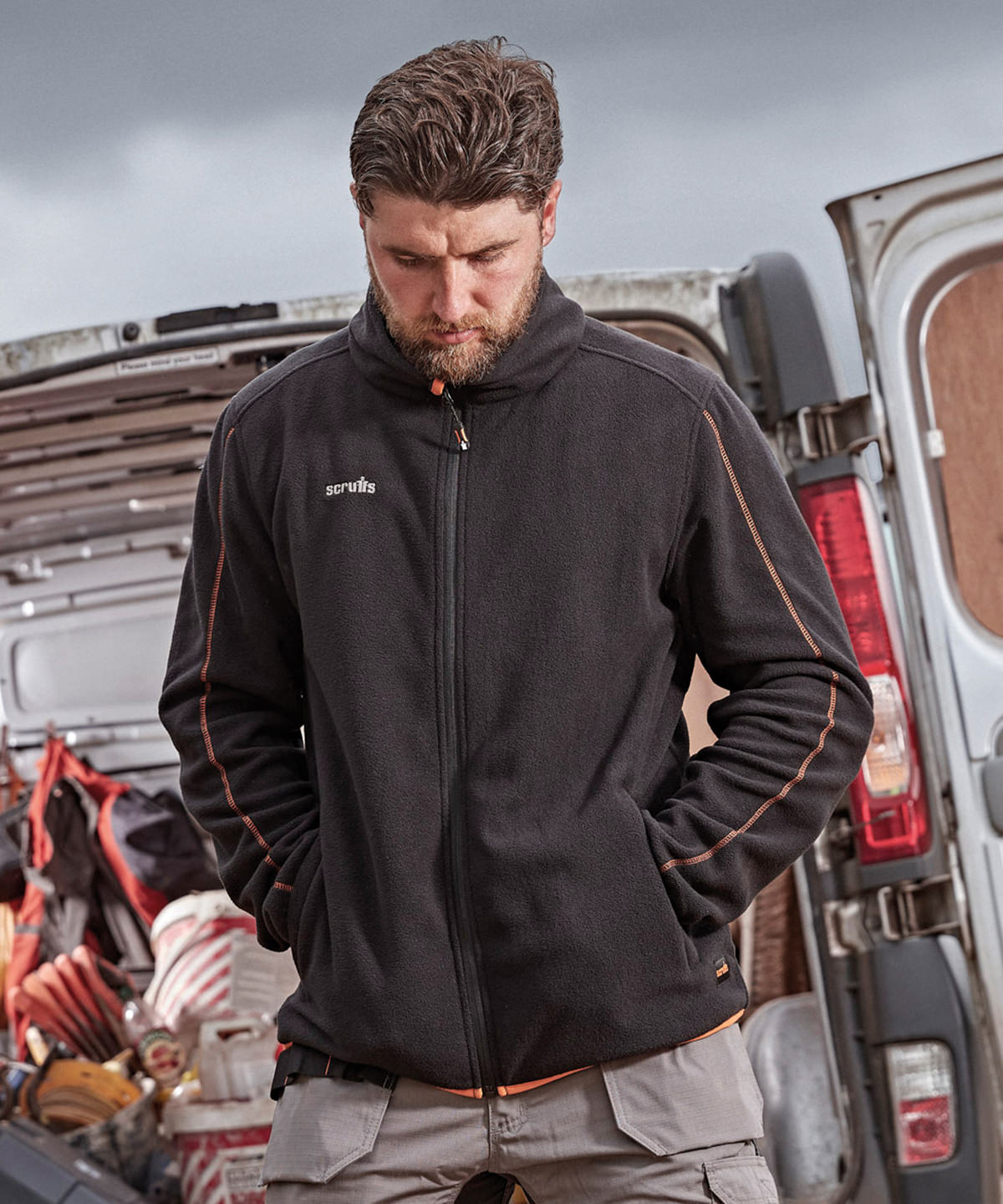 Harbour microfleece jacket worn