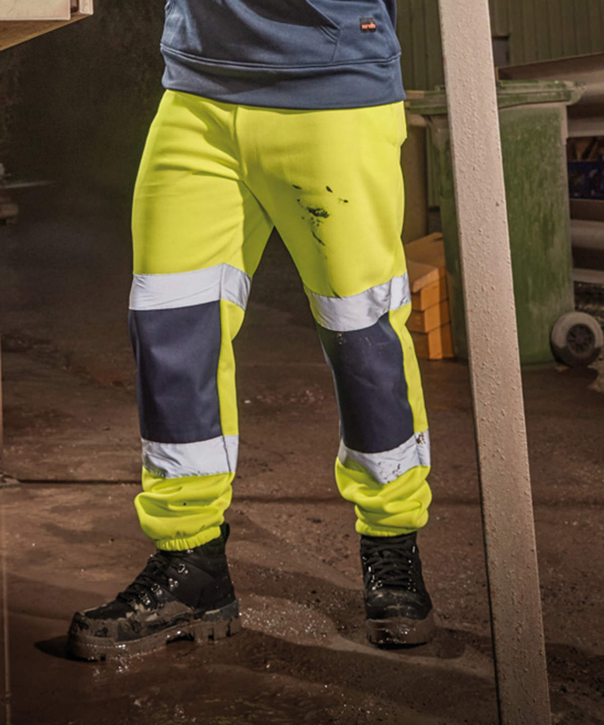 High-visibility jogger worn