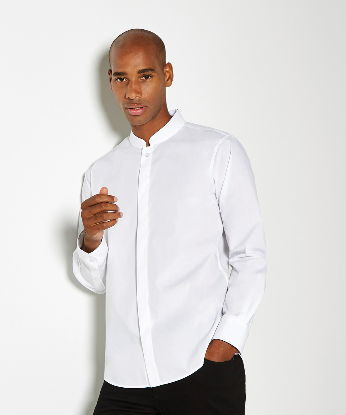 Picture of Mandarin collar shirt long-sleeved (tailored fit)