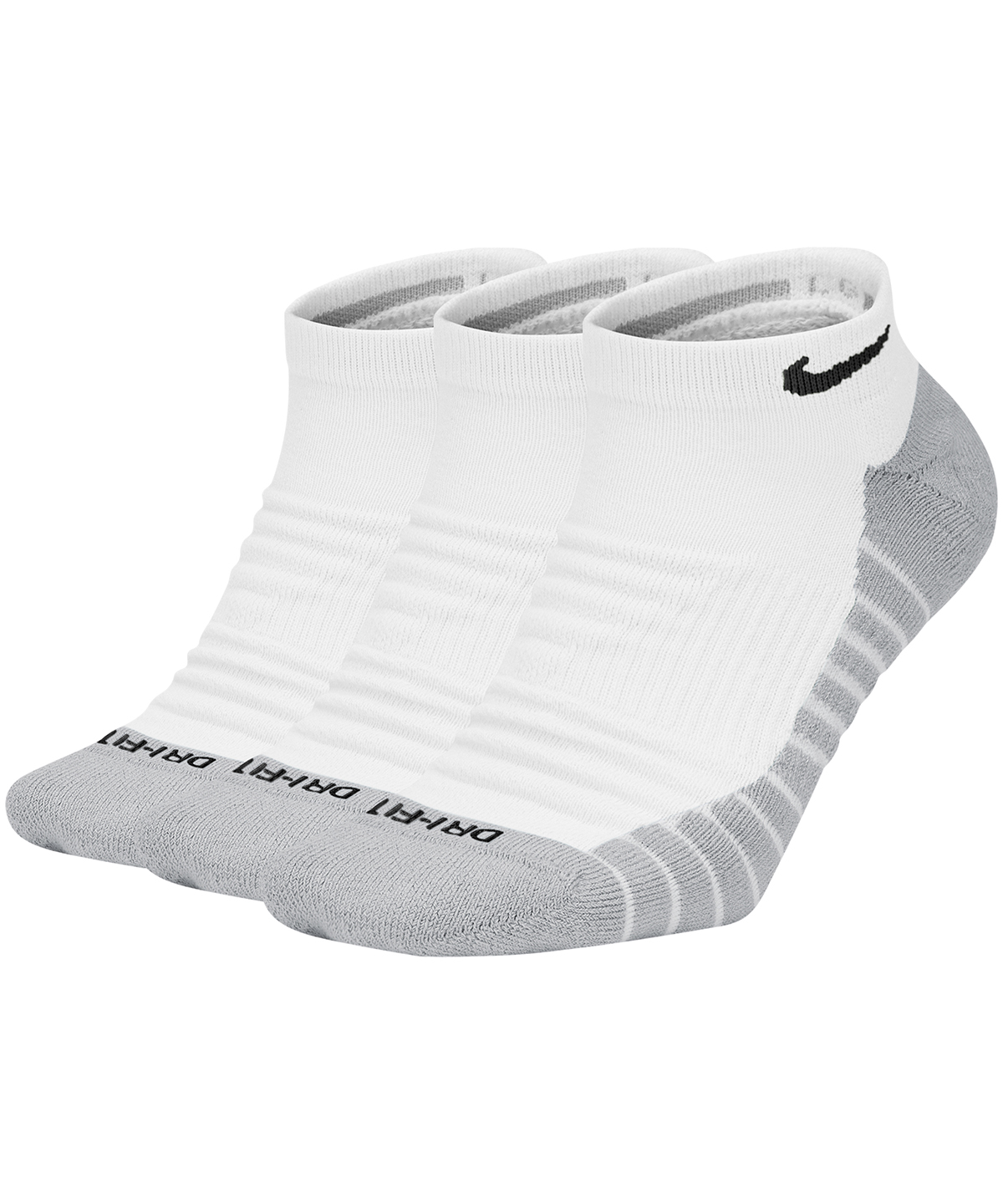 Nike Everyday Max Cushioned No Show Sock (3 Pairs) White/Wolf Grey/Black Size Small
