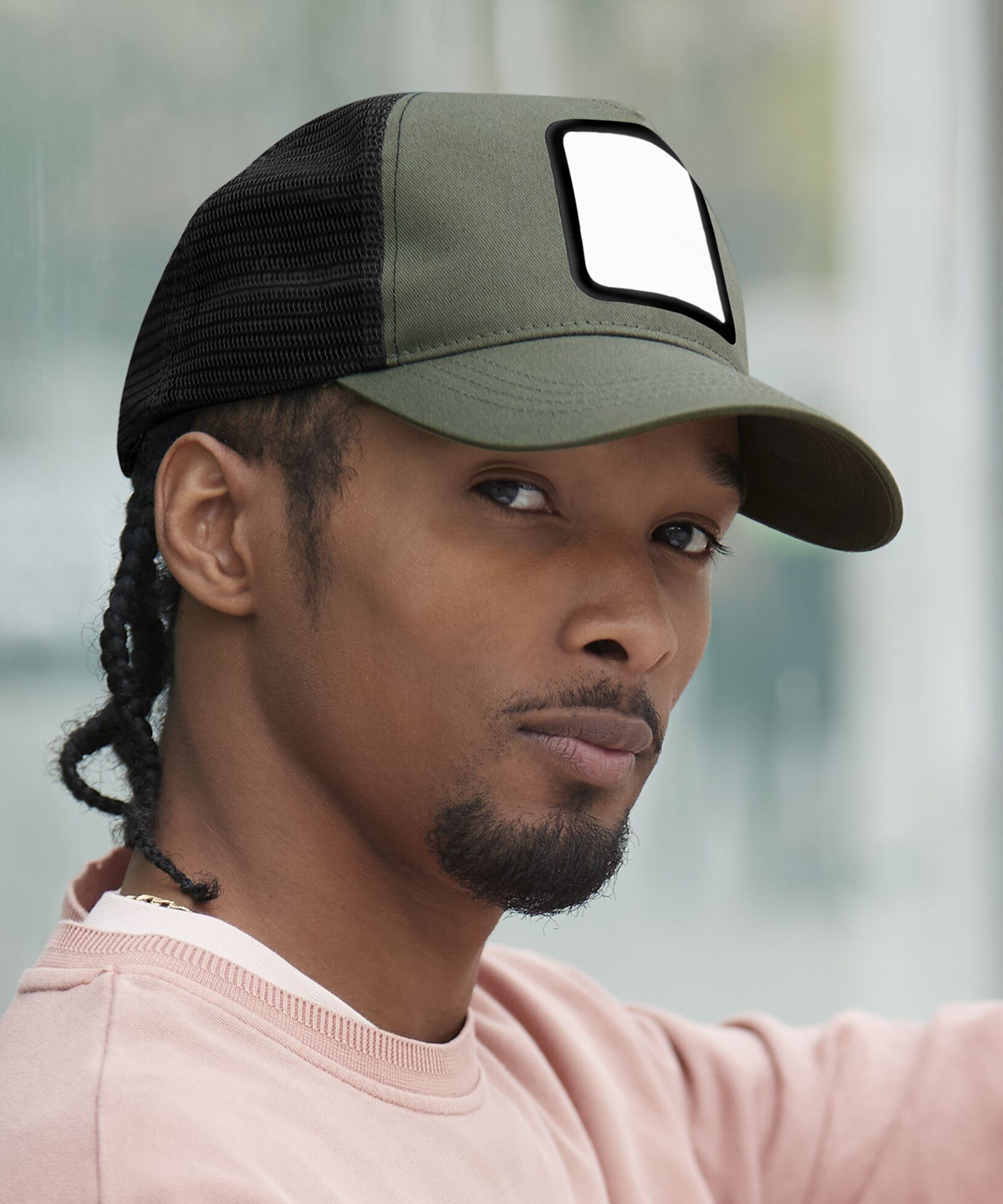 Applique patch 5-panel trucker