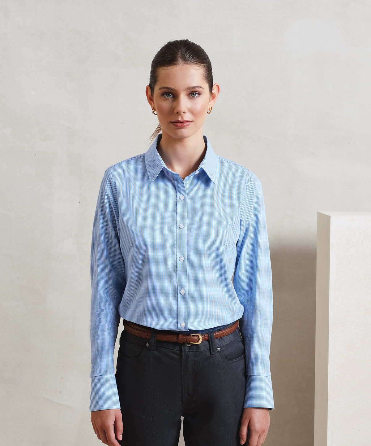 Women’s Microcheck (Gingham) long sleeve cotton shirt Women’s Microcheck (Gingham) long sleeve cotton shirt