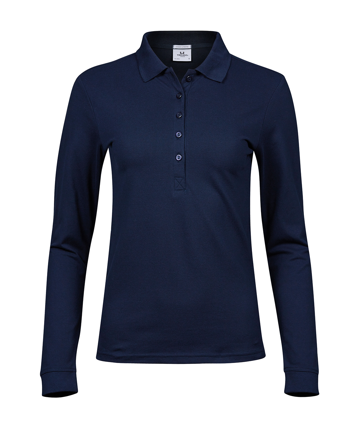 Women’s luxury stretch long sleeve polo (146) image 3