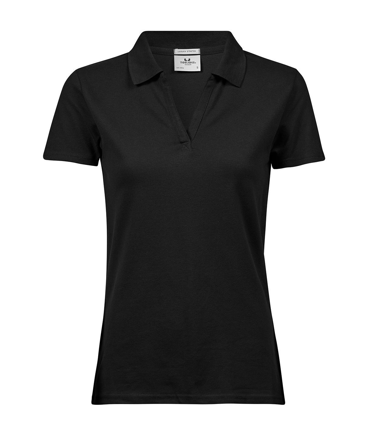 Women’s luxury stretch v-neck polo (1409) image 2