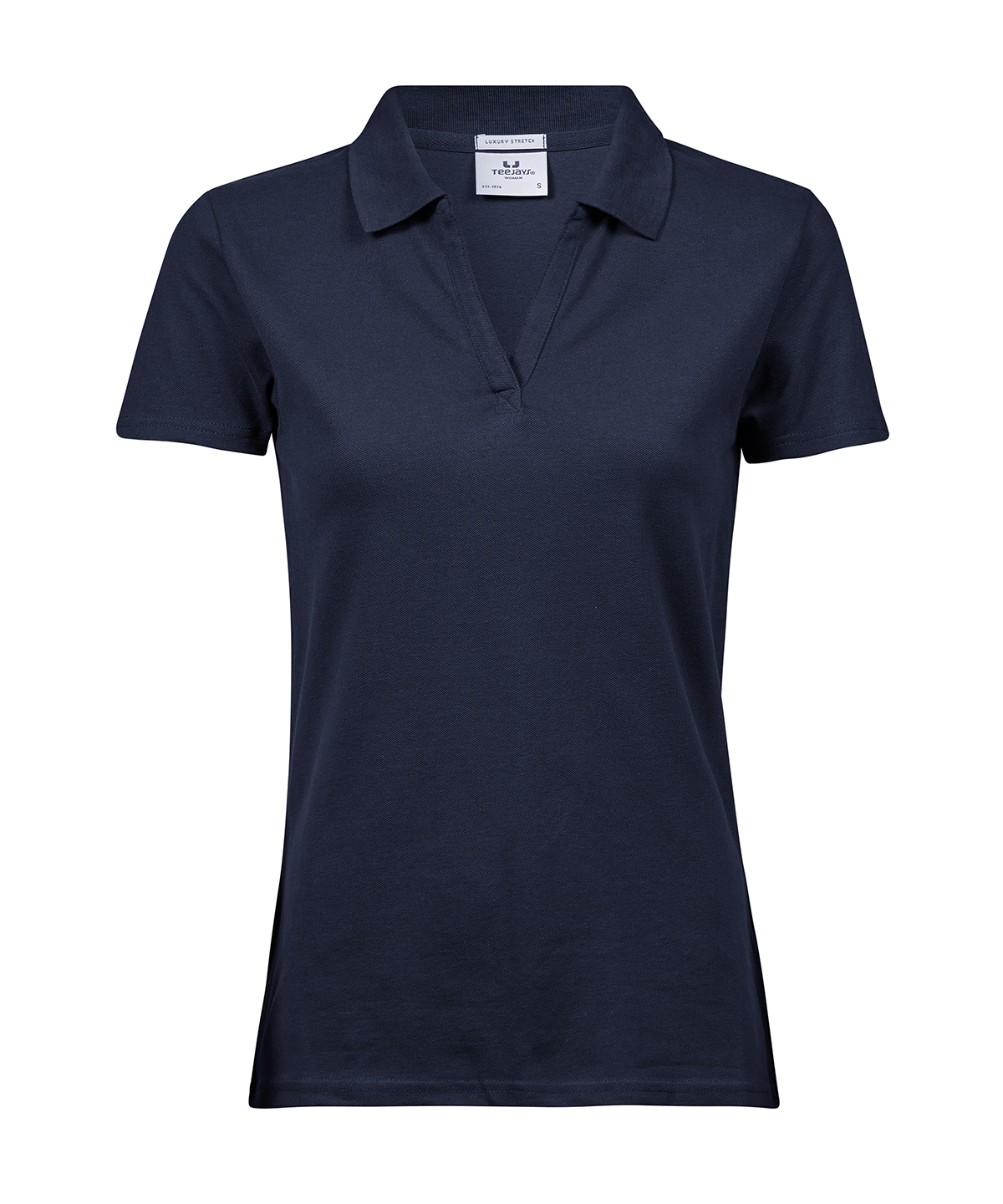 Women’s luxury stretch v-neck polo (1409) image 3