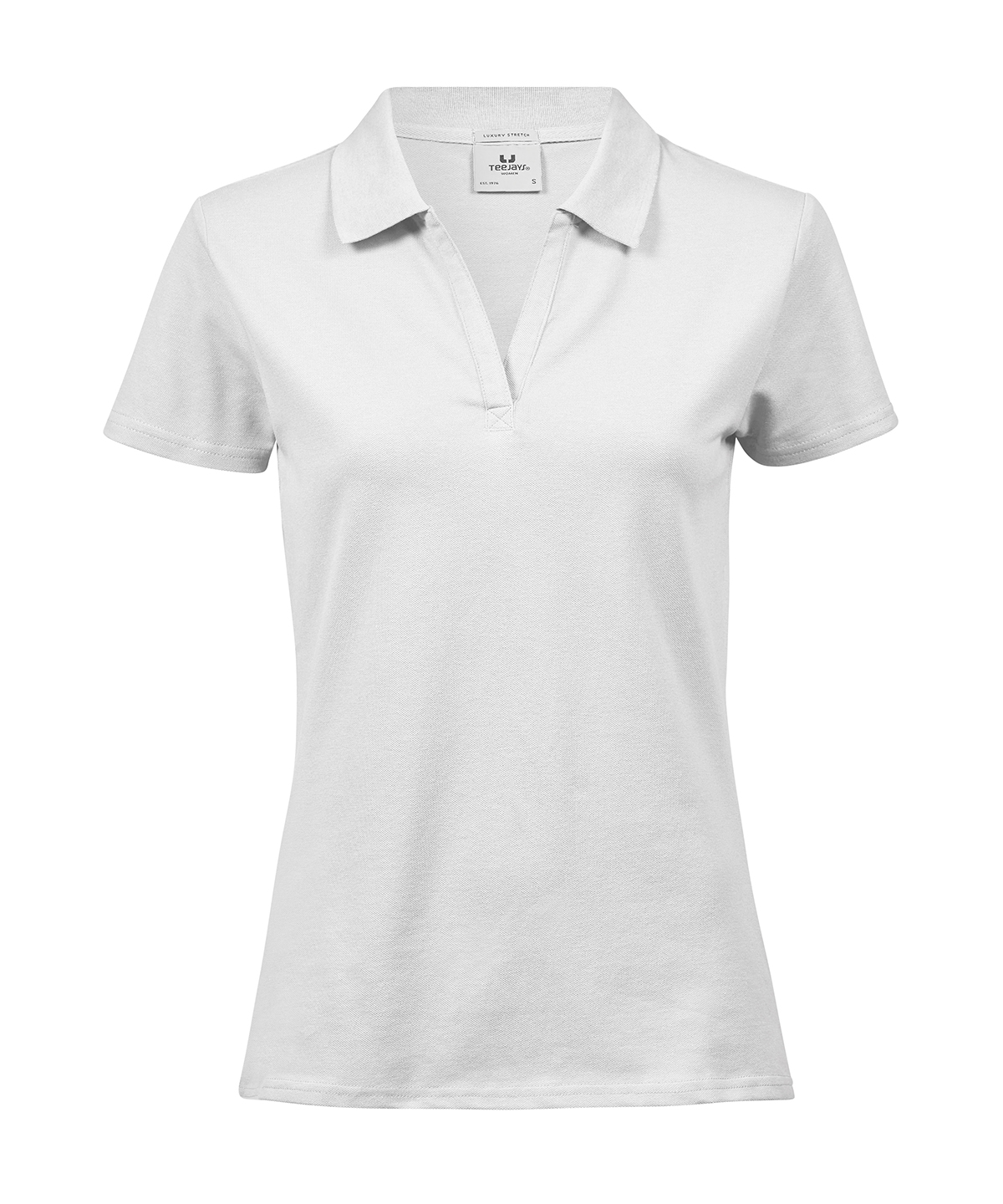 Women’s luxury stretch v-neck polo (1409) image 4