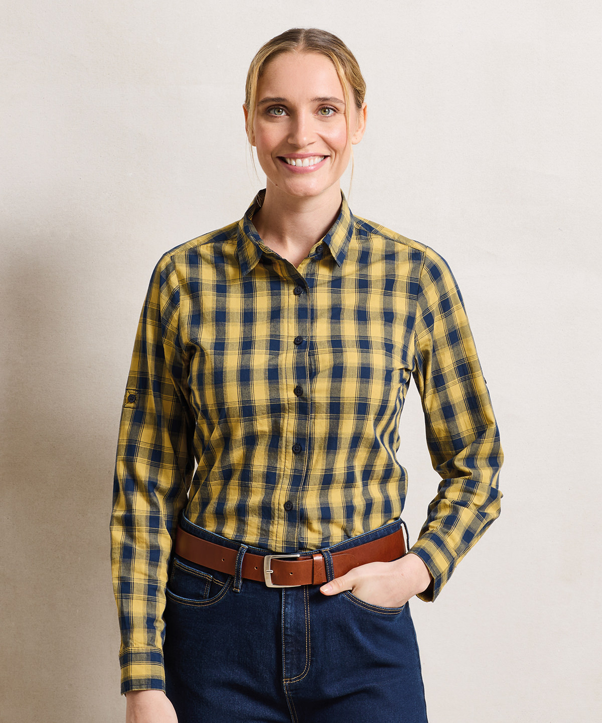 Women’s Mulligan check cotton long sleeve shirt Women’s Mulligan check cotton long sleeve shirt
