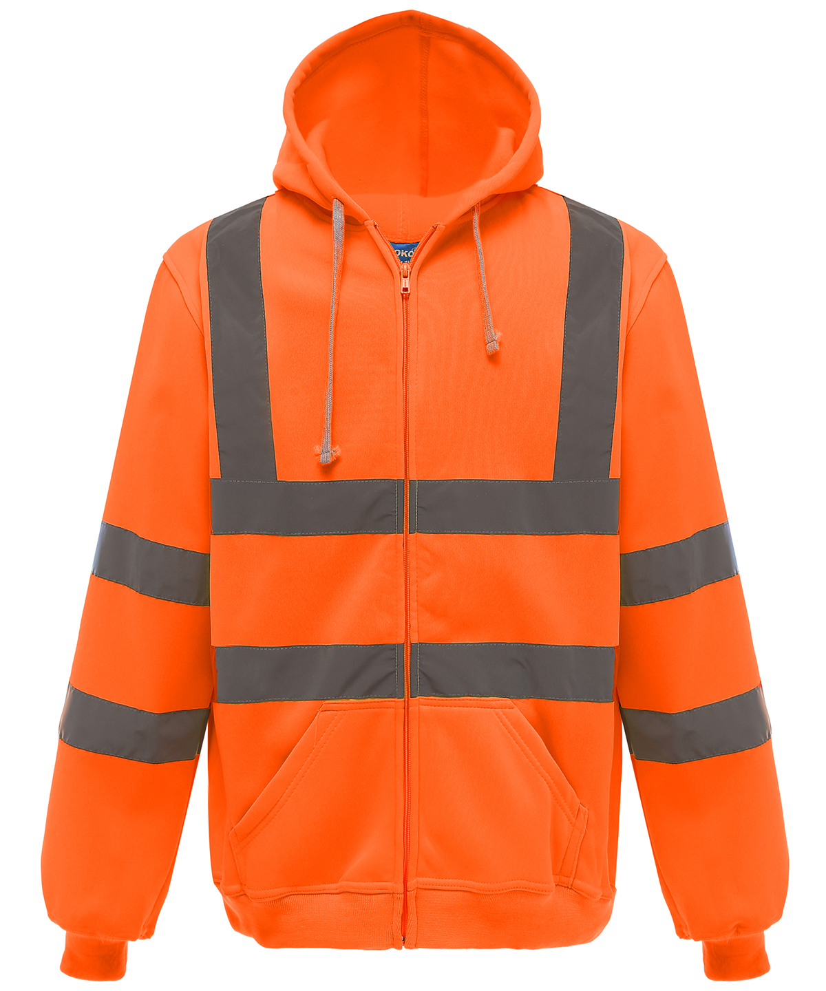 Hi-Vis Zip Hoodie (Hvk07) Orange Size Small